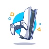 game-console-cartoon-icon-illustration-technology-game-icon-concept-isolated-premium-flat-cartoon-style-vector